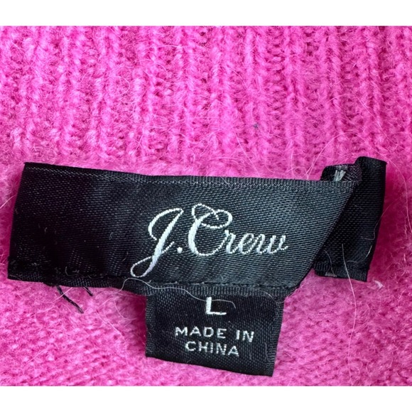 J Crew Sweater Large Pink Merino Wool Alpaca Blend Turtleneck High Neck - Picture 8 of 11